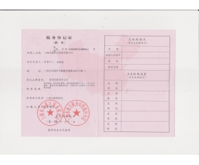 上海洁驰公司税务登记证副本